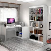 Conjunto Home Office com Escrivaninha Multifuncional e Estante para Livros Móveis - Hecol Móveis