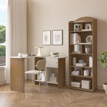 Conjunto Home Office Escrivaninha Nomad e Estante Arco 10 Nichos