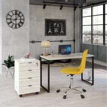 Conjunto Home Office Industrial 2 Peças com 1 Escrivaninha 120cm e 1 Gaveteiro 4 Gavetas Kuadra Conjunto Home Office Industrial 2 Peças com 1 Escrivaninha 120cm e 1 Gaveteiro 4 Gavetas Kuadra