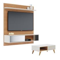 Conjunto Home para TV e Mesa de Centro Osaka Off-White Freijo