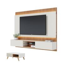 Conjunto Home para TV e Mesa de Centro Viena Off-White Freijo - Mais de Casa