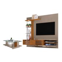 Conjunto Home Theater e Mesa de Centro Wayne Fendi Naturale