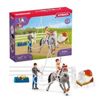 Conjunto Horse Play Schleich Horse Club Mia's Vaulting com 18 peças