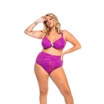 Conjunto hot pant estampado roxo