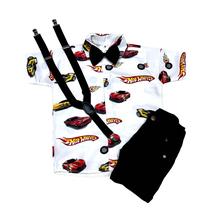 Conjunto hot wheels menino preto luxo festa casual