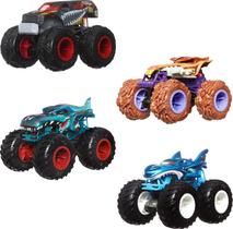 Conjunto Hot Wheels Monster Trucks Fang Frenzy 1:64 - Pacote com 4