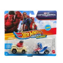 Conjunto Hot Wheels - Red Hulk & Captain America - Racer Verse - Mattel