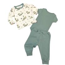 Conjunto Hug Trio Body Cardigan Calça Savana Verde