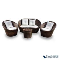 Conjunto Ibiza - 2 poltronas + 1 sofá + 1 mesa redonda Conjunto Ibiza - 2 poltronas + 1 sofá + 1 mesa redonda