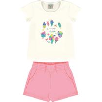 Conjunto Ice Cream Cotton/Moletinho Neon - Have Fun