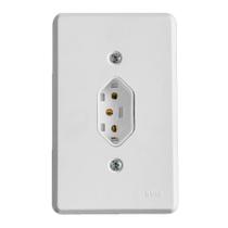 conjunto ilumi branca com placa 1 tomada 2 pontos mais terra 20A conjunto ilumi branca com placa 1 tomada 2 pontos mais terra 20A