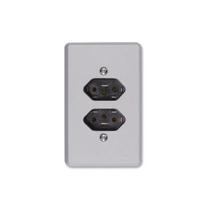 conjunto ilumi cinza com placa 2 tomada 2p + terra 10A conjunto ilumi cinza com placa 2 tomada 2p + terra 10A