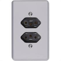 Conjunto Ilumi Cinza Com Placa 2 Tomadas 2P+T. 10A. - 13120 Conjunto Ilumi Cinza Com Placa 2 Tomadas 2P+T. 10A. - 13120