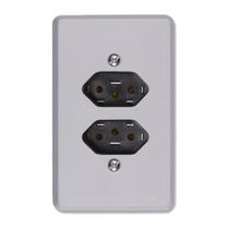 Conjunto Ilumi Cinza Com Placa 2 Tomadas 2P+T. 10A. - 13120