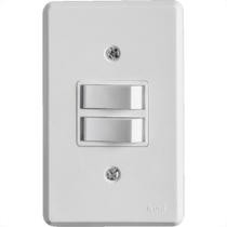 Conjunto Ilumi Pratika Branco Com Placa 2 Simples - 1918