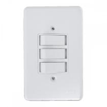 Conjunto Ilumi Pratika Branco Com Placa 3 Simples - 1919 Conjunto Ilumi Pratika Branco Com Placa 3 Simples - 1919