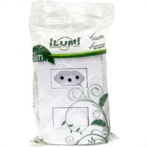 Conjunto Ilumi Slim 4X2 Branco Com Placa (1Simples+Tomada 10A) 80200 Conjunto Ilumi Slim 4X2 Branco Com Placa (1Simples+Tomada 10A) 80200