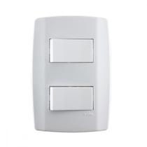 Conjunto Ilumi Slim 4X2 Branco Com Placa (2Simples) 8018
