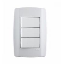 Conjunto Ilumi Slim 4X2 Branco Com Placa (3Simples) 8019 Conjunto Ilumi Slim 4X2 Branco Com Placa (3Simples) 8019