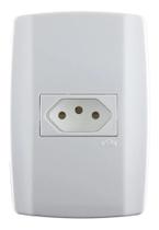conjunto ilumi slim branco com placa 1 tomada com 3 pontos 20A horizontal