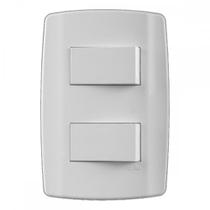 Conjunto Ilumi Slim Branco Com Placa 2 Simples - 8018 Conjunto Ilumi Slim Branco Com Placa 2 Simples - 8018