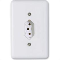Conjunto Ilumi Stylus 4X2 Branco Com Placa (1Tomada 10A) 20140