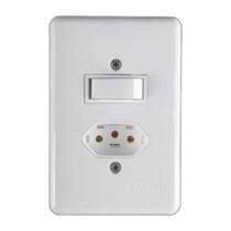 Conjunto Ilumi Stylus Branco Com Placa 1 Paralelo + Tomada 2P+T. 20A. 20281