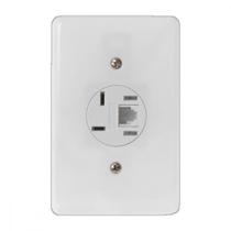 Conjunto Ilumi Stylus Branco Com Placa 1 Tomada De Telefone - 2551
