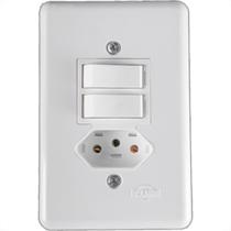 Conjunto Ilumi Stylus Branco Com Placa 2 Paralelo + 1 Tomada 2P+T. - 20300 Conjunto Ilumi Stylus Branco Com Placa 2 Paralelo + 1 Tomada 2P+T. - 20300