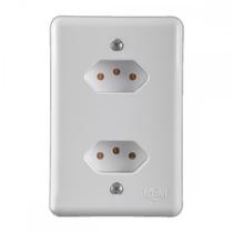 Conjunto Ilumi Stylus Branco Com Placa 2 Tomadas 2P+T. 20A. - 201210 Monobloco