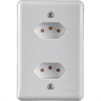 Conjunto Ilumi Stylus Branco Com Placa 2 Tomadas 2P+T. 20A. - 201210 Monobloco Conjunto Ilumi Stylus Branco Com Placa 2 Tomadas 2P+T. 20A. - 201210 Monobloco