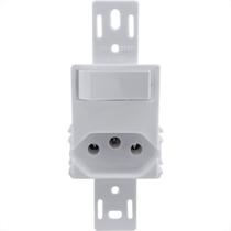 Conjunto Ilumi Stylus Branco Sem Placa 1 Simples + Tomada 2P+T. 10A. - 20200/0 Conjunto Ilumi Stylus Branco Sem Placa 1 Simples + Tomada 2P+T. 10A. - 20200/0