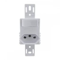 Conjunto Ilumi Stylus Branco Sem Placa 1 Simples + Tomada 2P+T. 20A. - 20201/0 Conjunto Ilumi Stylus Branco Sem Placa 1 Simples + Tomada 2P+T. 20A. - 20201/0