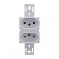 Conjunto Ilumi Stylus Branco Sem Placa 2 Tomadas 2P+T. 10A. - 20120/0