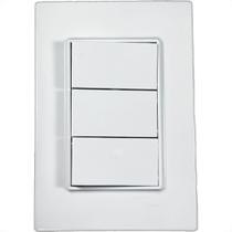 Conjunto Ilumi Vivaz Branco Com Placa 3 Simples 10A. - 7819 Conjunto Ilumi Vivaz Branco Com Placa 3 Simples 10A. - 7819