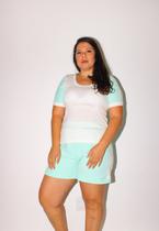 Conjunto Imperiale de Verão em Malha Verde e Off