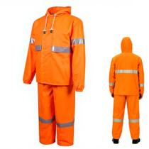 Conjunto Impermeável Laranja Refletivo Alta Visibilidade EVALD