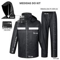 Conjunto Impermeável Moto PVC Reforçado Jaqueta Refletiva com Capuz e Viseira e Calça Motociclista