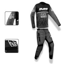 Conjunto Ims Mx 2025 Camisa Calça Trilha Motocross Enduro Cinza