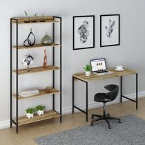 Conjunto Industrial 2 Peças Escrivaninha com Estante Active Yescasa