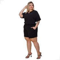 Conjunto Indy Blusa Manga Curta e Shorts Verão Plus Size Conjunto Indy Blusa Manga Curta e Shorts Verão Plus Size