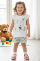 CONJUNTO INF. BLUSA EM COTTON e SHORTS Nº 1 ao 3 super fofo