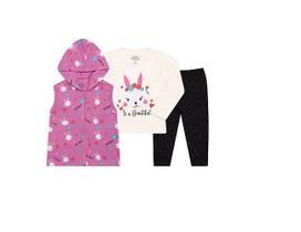 Conjunto Infantil 3 Peças Blusa e Colete de Coelhinha Conjunto Infantil 3 Peças Blusa e Colete de Coelhinha