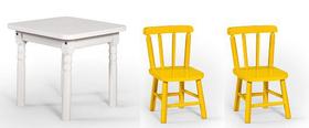 Conjunto Infantil 60x60 Com 2 Cadeiras - Amarelo - JM Móveis