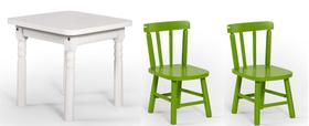 Conjunto Infantil 60x60 Com 2 Cadeiras - Verde - JM Móveis