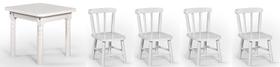 Conjunto Infantil 60x60 Com 4 Cadeiras - Branca - JM Móveis