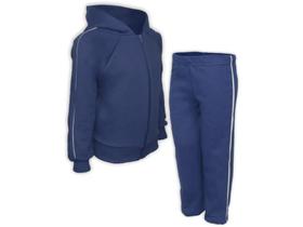 Conjunto Infantil Abrigo Agasalho Calça Blusa Frio Azul Marinho - Del France