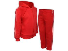 Conjunto Infantil Abrigo Agasalho Calça Blusa Frio Vermelho