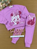 Conjunto Infantil Animê Calça e Moletom Rosa Minnie Disney Conjunto Infantil Animê Calça e Moletom Rosa Minnie Disney