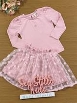 Conjunto Infantil Animê Inverno Com Blusa e Saia Tule Florzinha Conjunto Infantil Animê Inverno Com Blusa e Saia Tule Florzinha